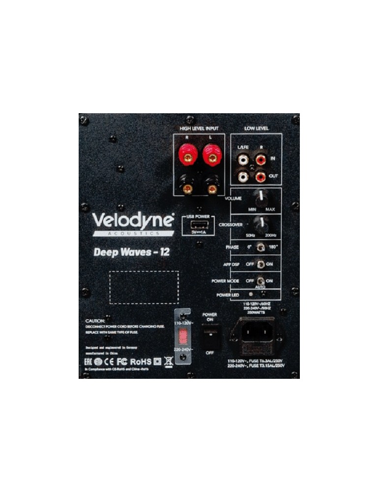 VELODYNE  DEEP WAVES DW-12 nero