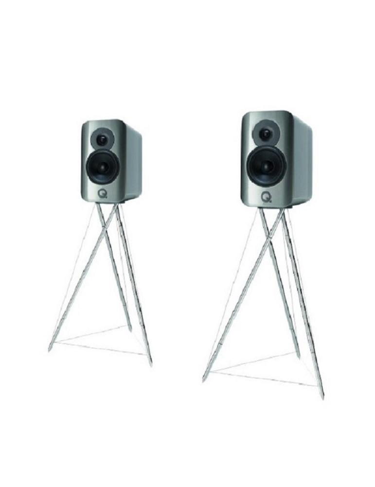 Q ACOUSTICS CONCEPT 300 con stand TENSEGRETY silver high gloss + ebano (coppia)